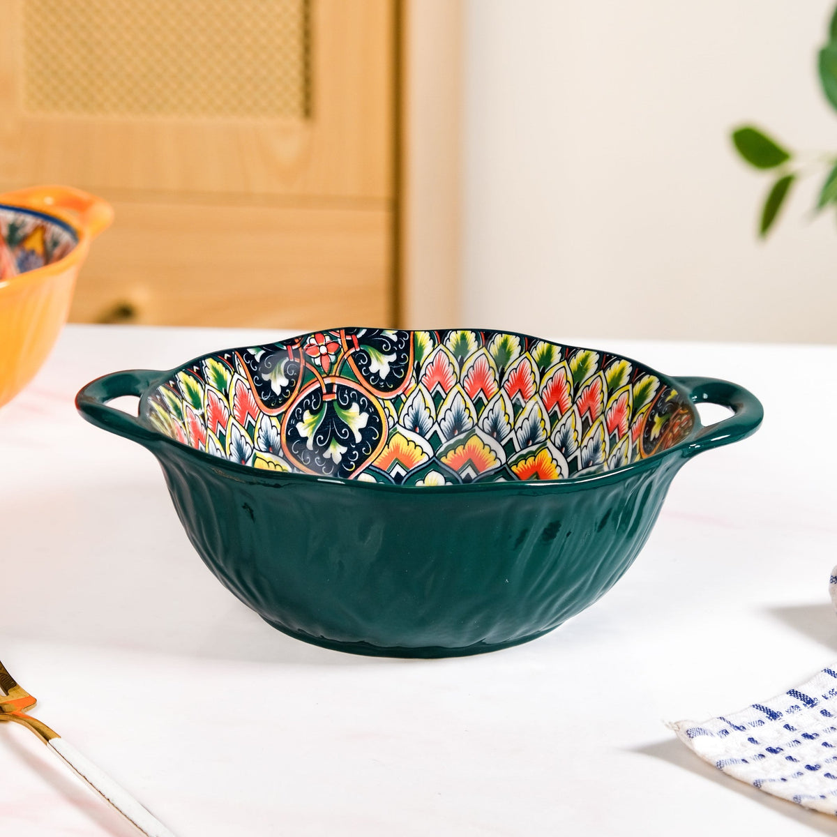 Mandala Melange Serving Bowl Green 1500ml Nestasia