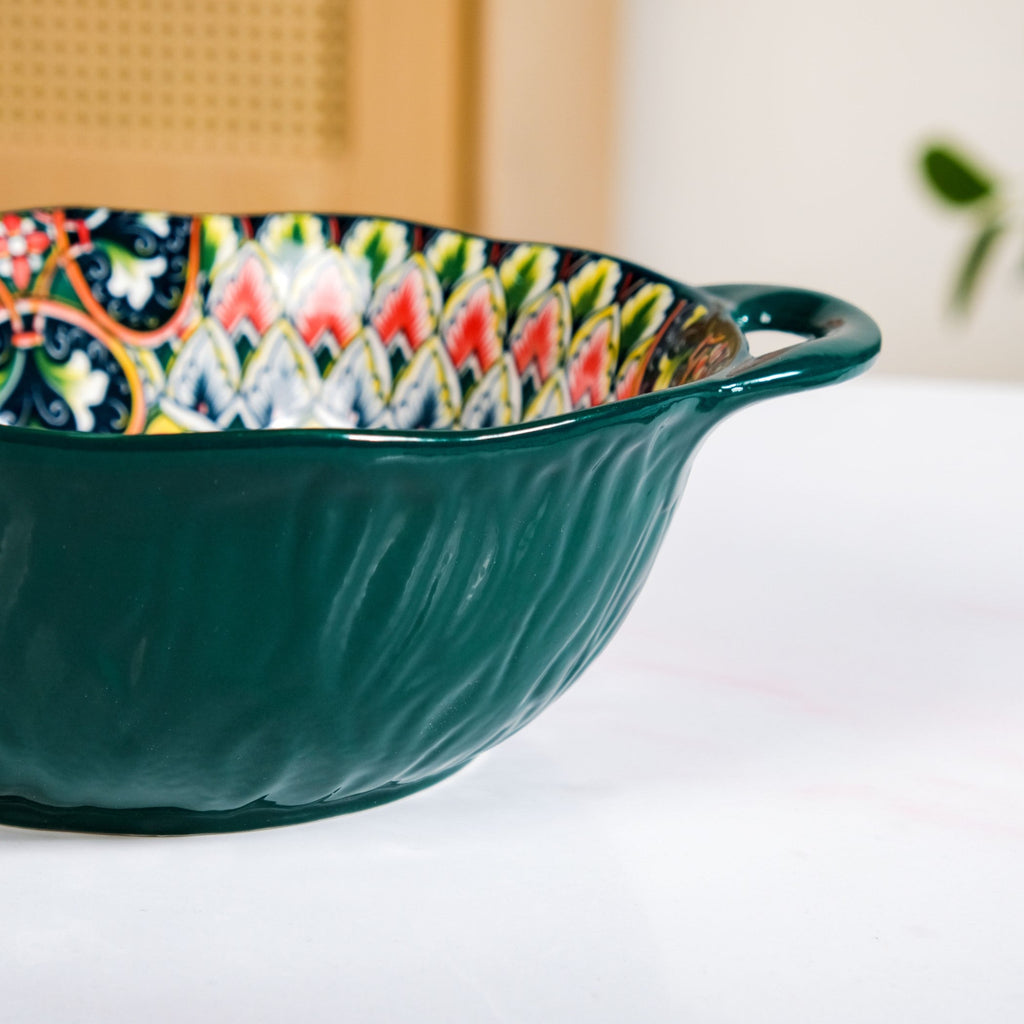 Mandala Melange Serving Bowl Green 1500ml Nestasia