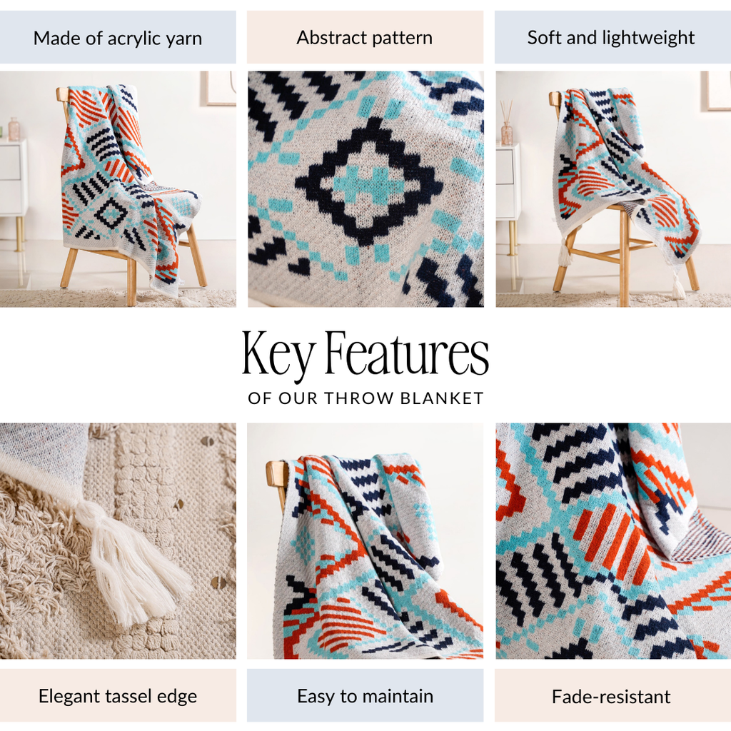 Boho Print Cosy Couch Throw Nestasia