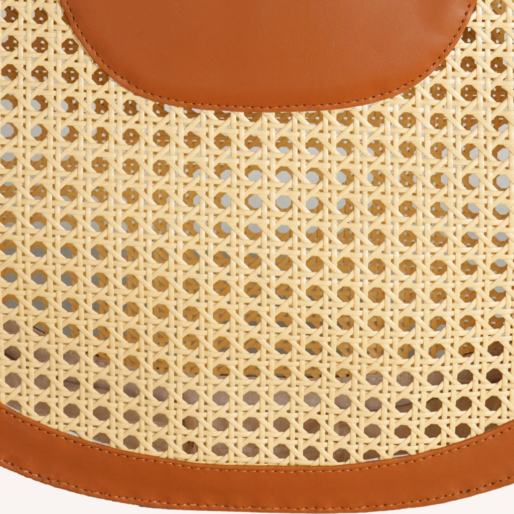 Rattan Tan Basket Tote Bag Nestasia