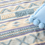 BOHO Bluebell Hand Woven Rug - Blue White & Natural Nestasia