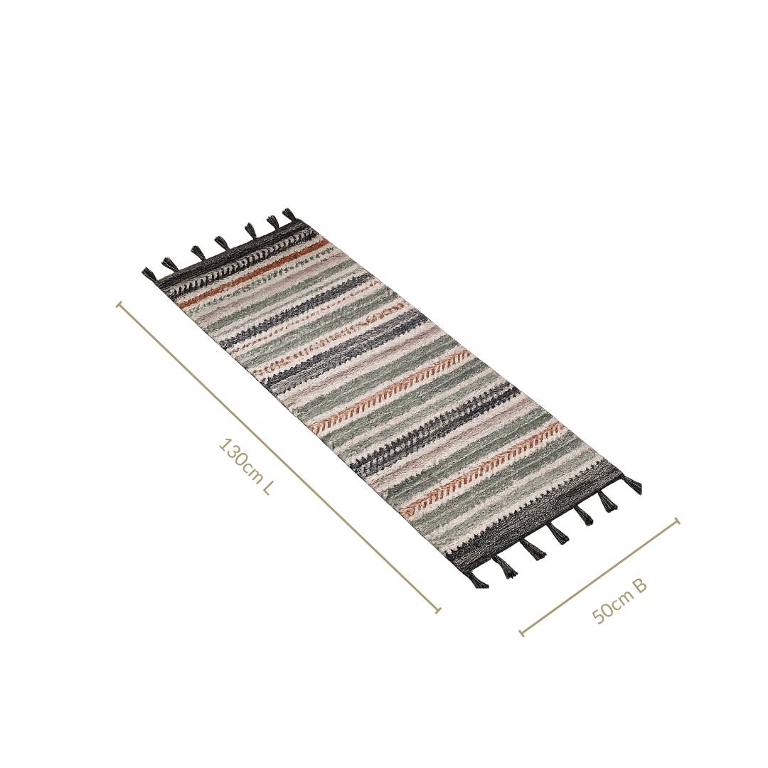 Boho Tassel Cotton Runner Mat 130x50cm Nestasia