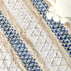 BOHO Ivy Hand Woven Rug - White and Blue Nestasia