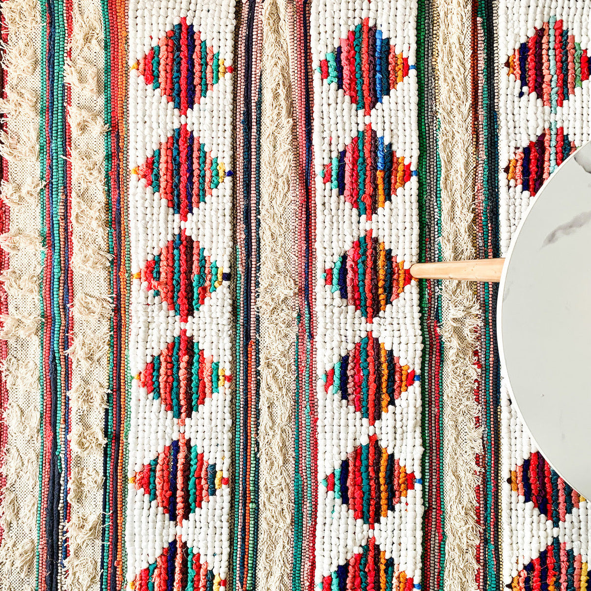 BOHO Delilah Hand Woven Rug - Multicoloured Nestasia