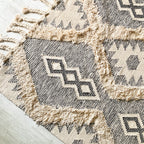 BOHO Lydia Morrocan Hand Woven Rug - Grey & Natural Nestasia