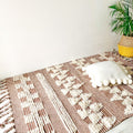 BOHO Ophelia Hand Woven Rug - Brown & White Nestasia