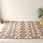 BOHO Ophelia Hand Woven Rug - Brown & White Nestasia