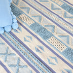BOHO Bluebell Hand Woven Rug - Blue White & Natural Nestasia