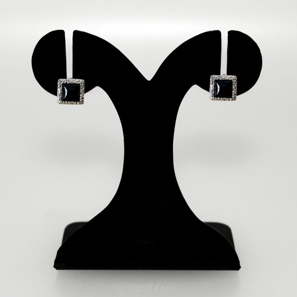Bold Black Silver Studs Nestasia