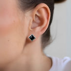 Bold Black Silver Studs Nestasia
