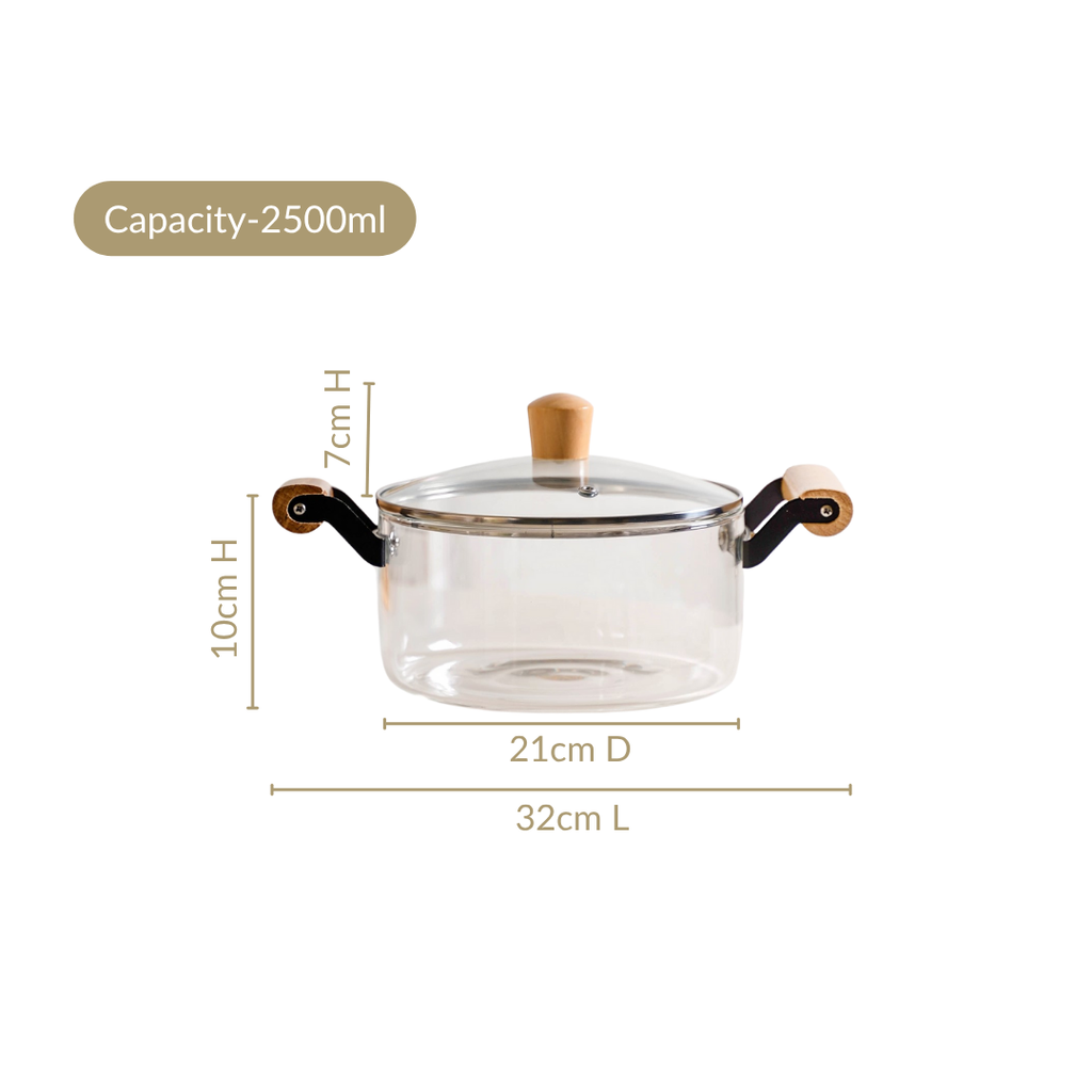 Borosilicate Glass Simmer Pot 2500ml Nestasia