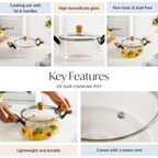 Borosilicate Glass Simmer Pot 2500ml Nestasia
