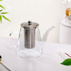 Glass Kettle With Tea Strainer Flame Safe 900ml Nestasia