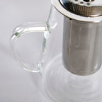 Glass Kettle With Tea Strainer Flame Safe 900ml Nestasia