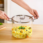 Borosilicate Pasta Cooking Pot With Metal Grip Large 4500ml Nestasia