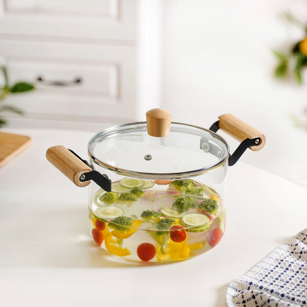 Borosilicate Simmer Pot With Handle Medium 3500ml Nestasia