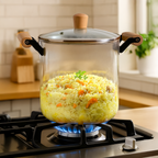 Borosilicate Simmer Pot With Lid And Handle Extra Large 5500ml Nestasia