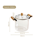 Borosilicate Simmer Pot With Lid And Handle Extra Large 5500ml Nestasia