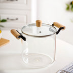 Borosilicate Simmer Pot With Lid And Handle Extra Large 5500ml Nestasia