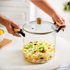 Borosilicate Simmer Pot With Lid And Handle Extra Large 5500ml Nestasia