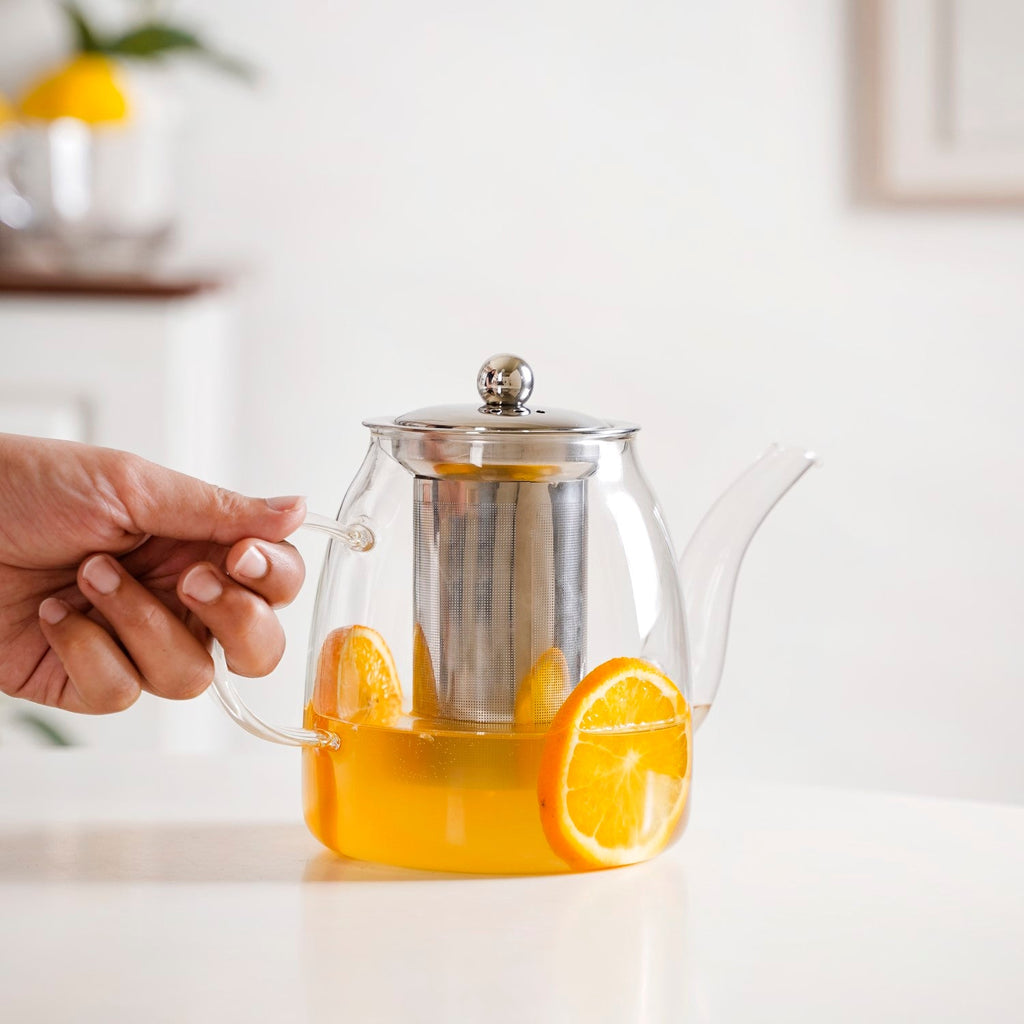 Flame Safe Borosilicate Glass Teapot With Strainer 1000ml Nestasia