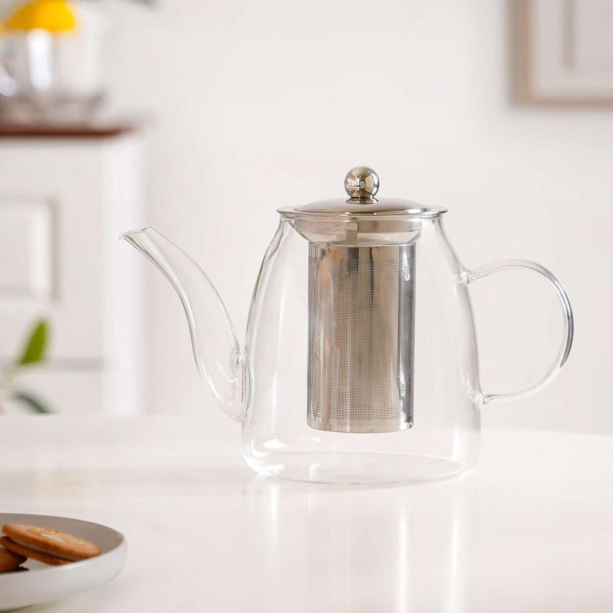 Flame Safe Borosilicate Glass Teapot With Strainer 1000ml Nestasia