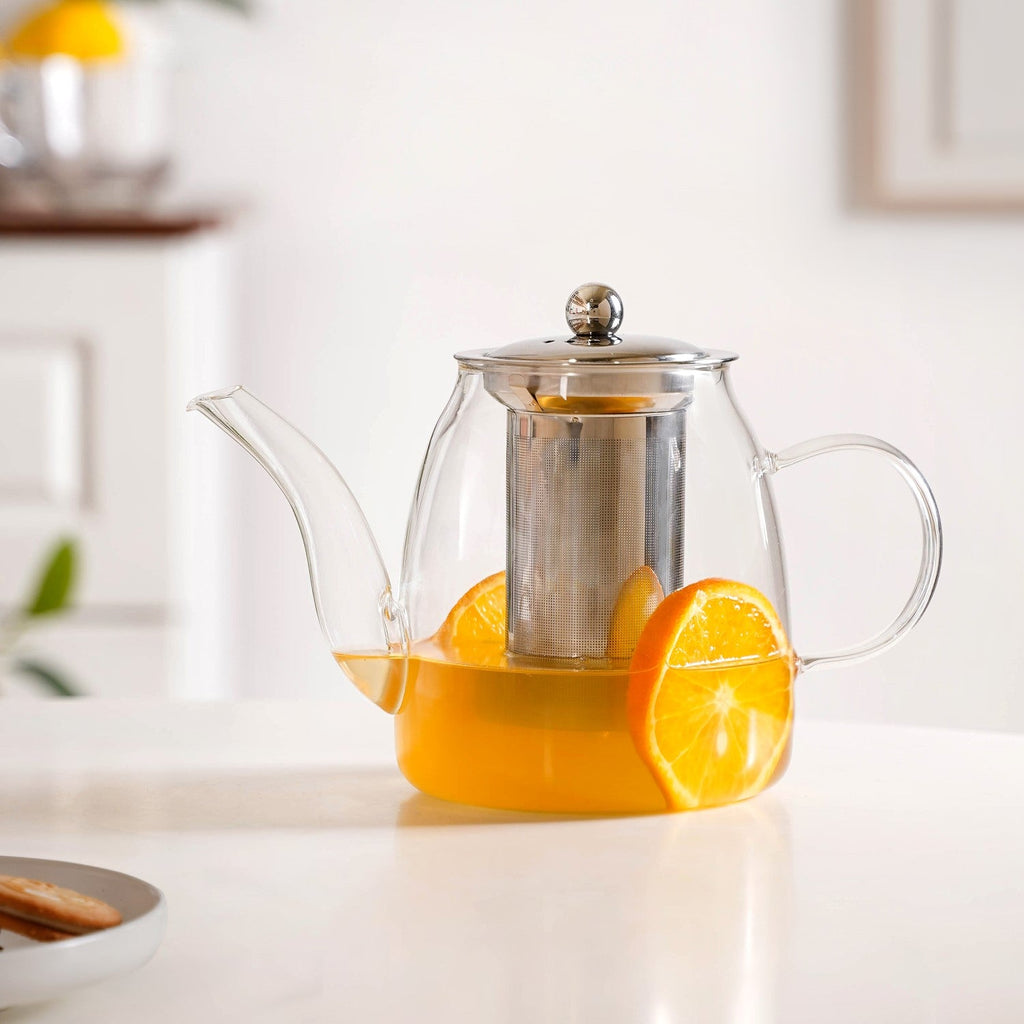 Flame Safe Borosilicate Glass Teapot With Strainer 1000ml Nestasia