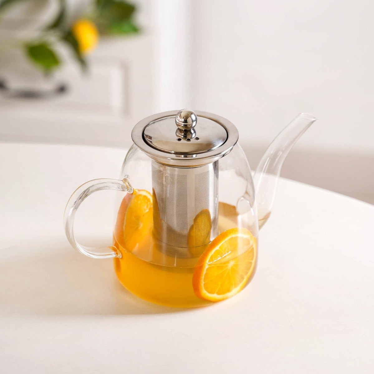 Flame Safe Borosilicate Glass Teapot With Strainer 1000ml Nestasia