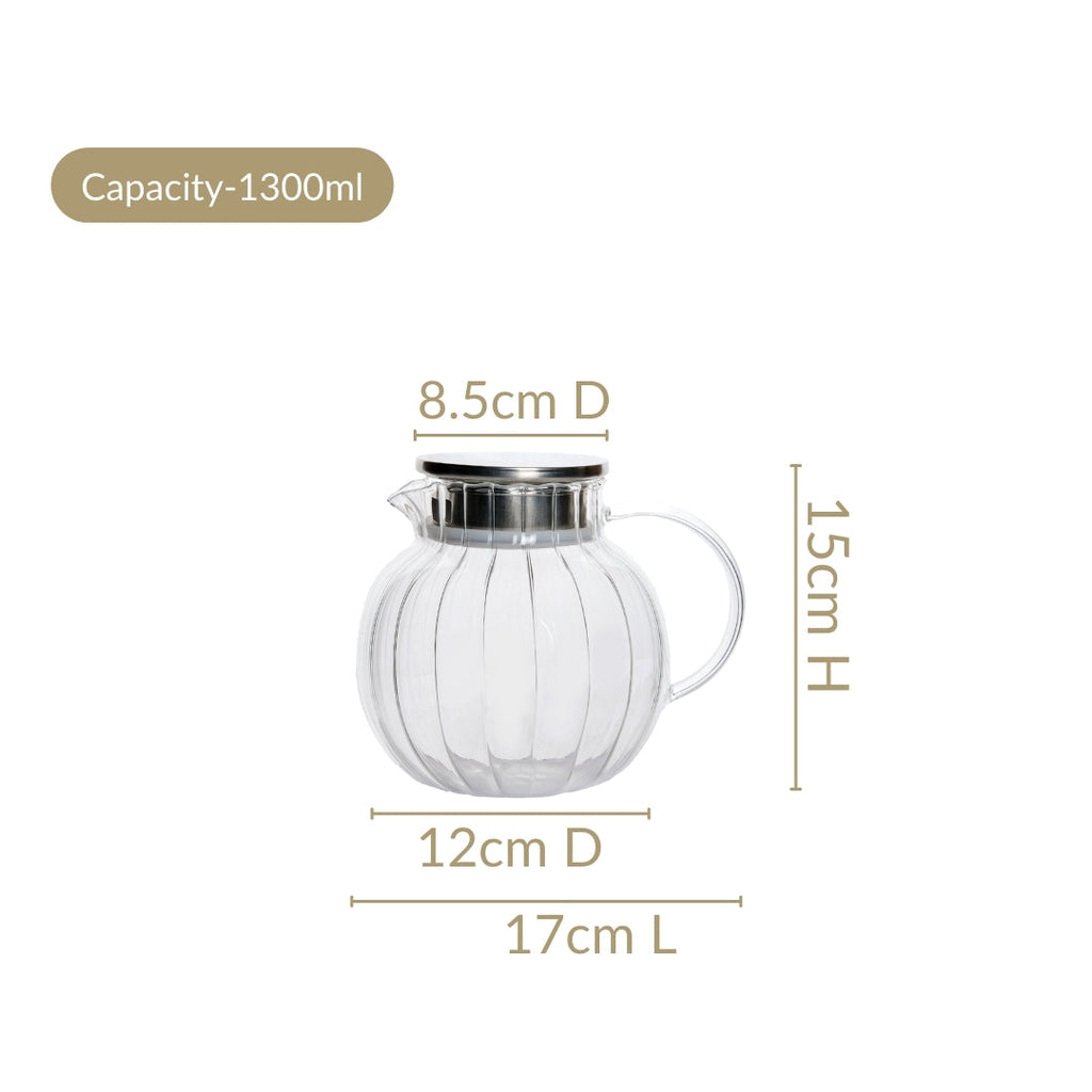 Borosilicate Glass Water Jug 1300ml Nestasia