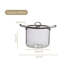 Borosilicate Pasta Cooking Pot With Metal Grip Large 4500ml Nestasia