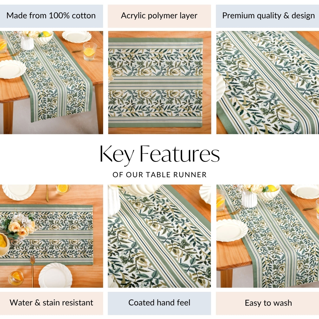 Botanica 6 Seater Water Resistant Runner 185x35cm Nestasia