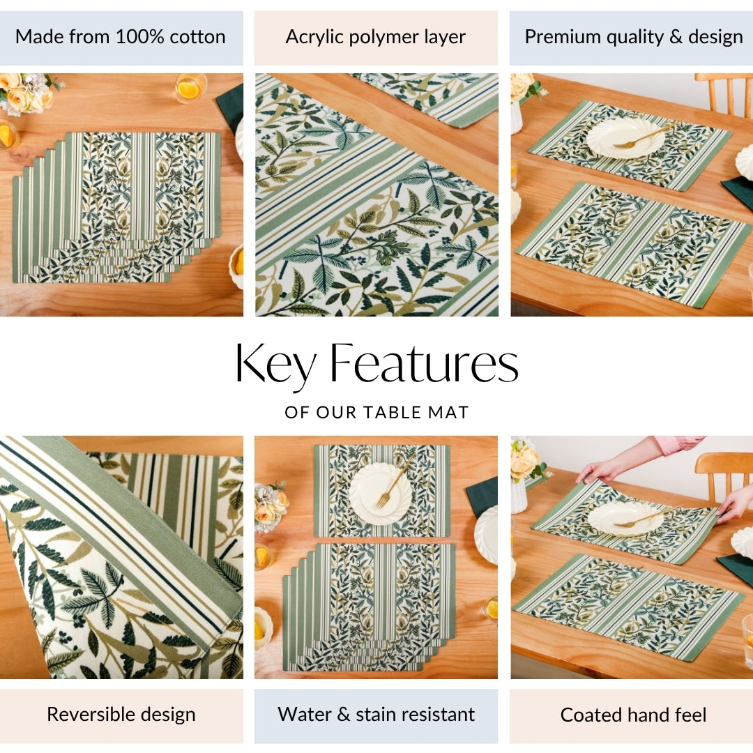 Botanica Water Resistant Placemat Set Of 6 Nestasia