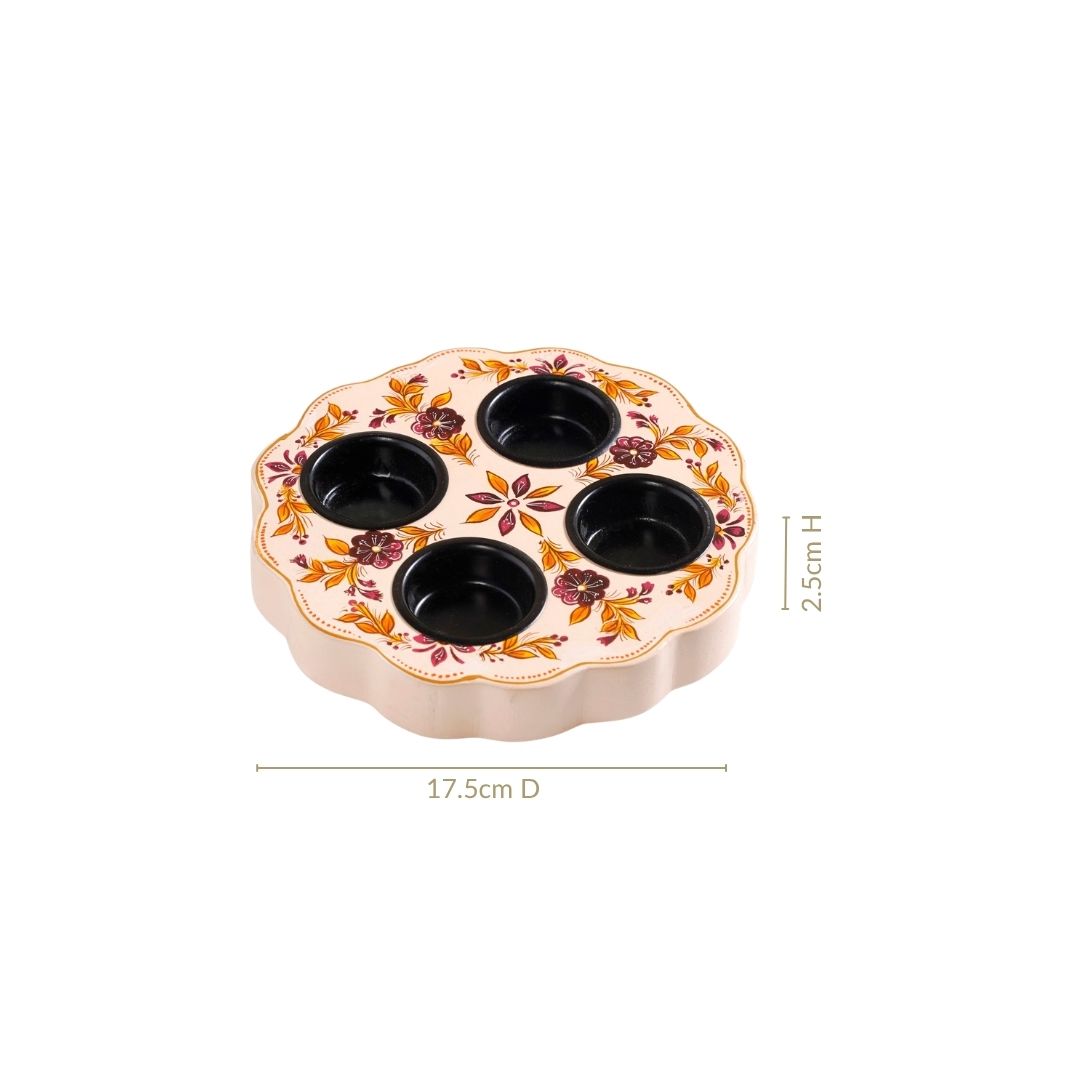 Botanica Wooden Tealight Holder With Candles Nestasia