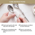 Silver Leaf Twig Tea Spoon Set Of 2 Nestasia