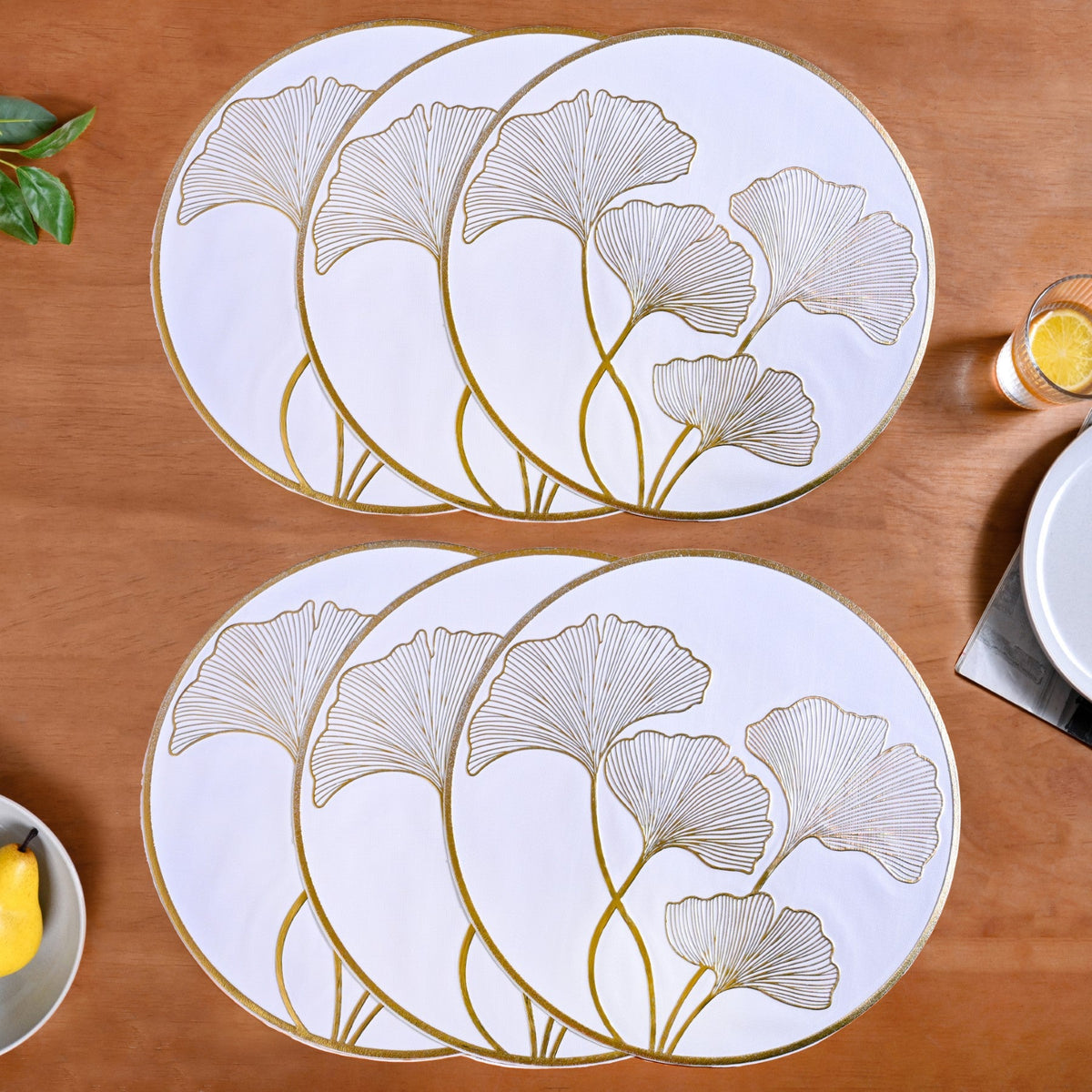 Botanical Gold Placemats Set Of 6 Nestasia
