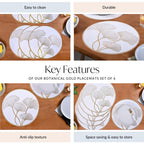 Botanical Gold Placemats Set Of 6 Nestasia