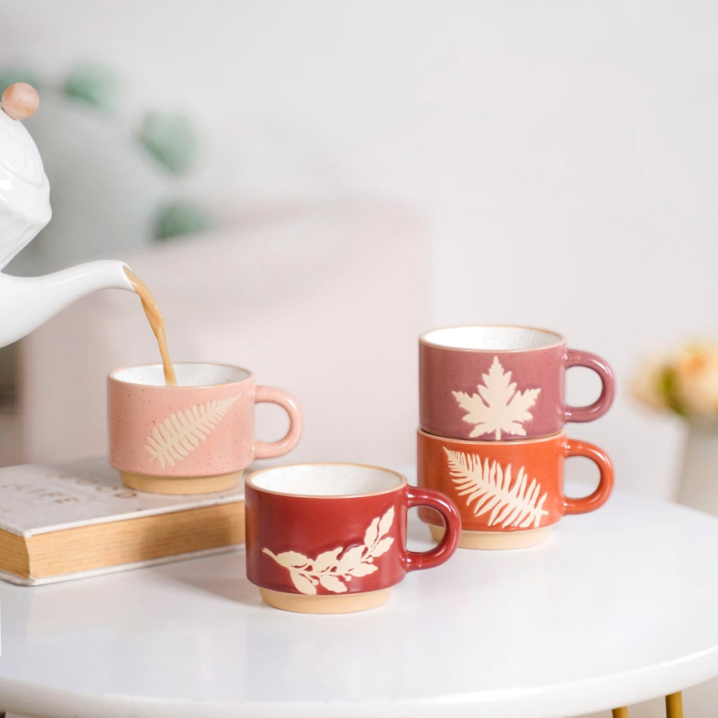 Botanical Stackable Cup Set Of 4 Autumn Edition 145ml Nestasia