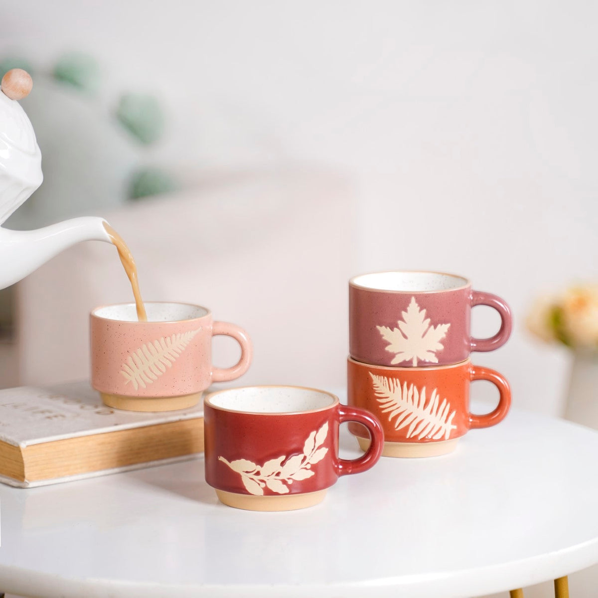 Botanical Stackable Cup Set Of 4 Autumn Edition 145ml Nestasia