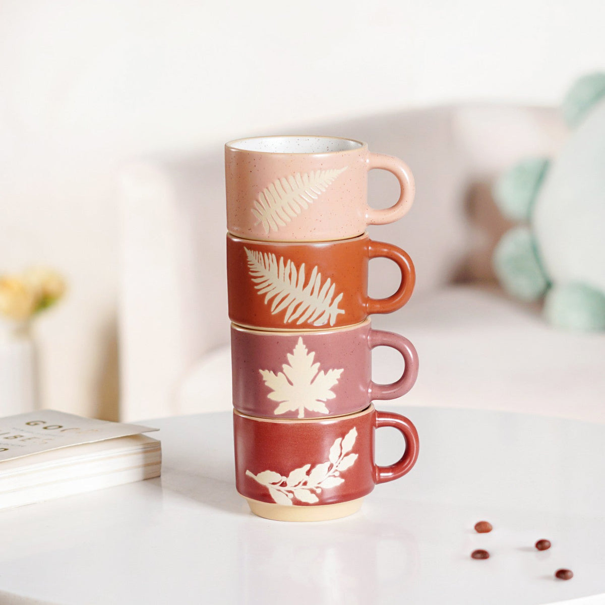Botanical Stackable Cup Set Of 4 Autumn Edition 145ml Nestasia