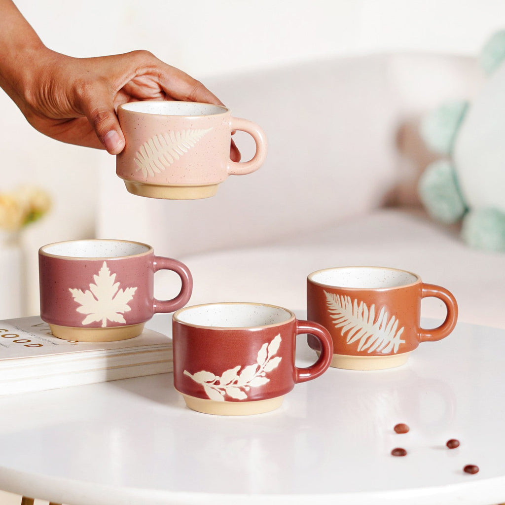 Botanical Stackable Cup Set Of 4 Autumn Edition 145ml Nestasia