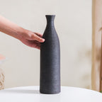 Earthy Black Pottery Ceramic Vase Nestasia