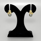 Bowed Pearl Drop Earrings Grey Nestasia