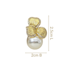 Bowed Pearl Drop Earrings White Nestasia