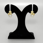 Bowed Pearl Drop Earrings White Nestasia
