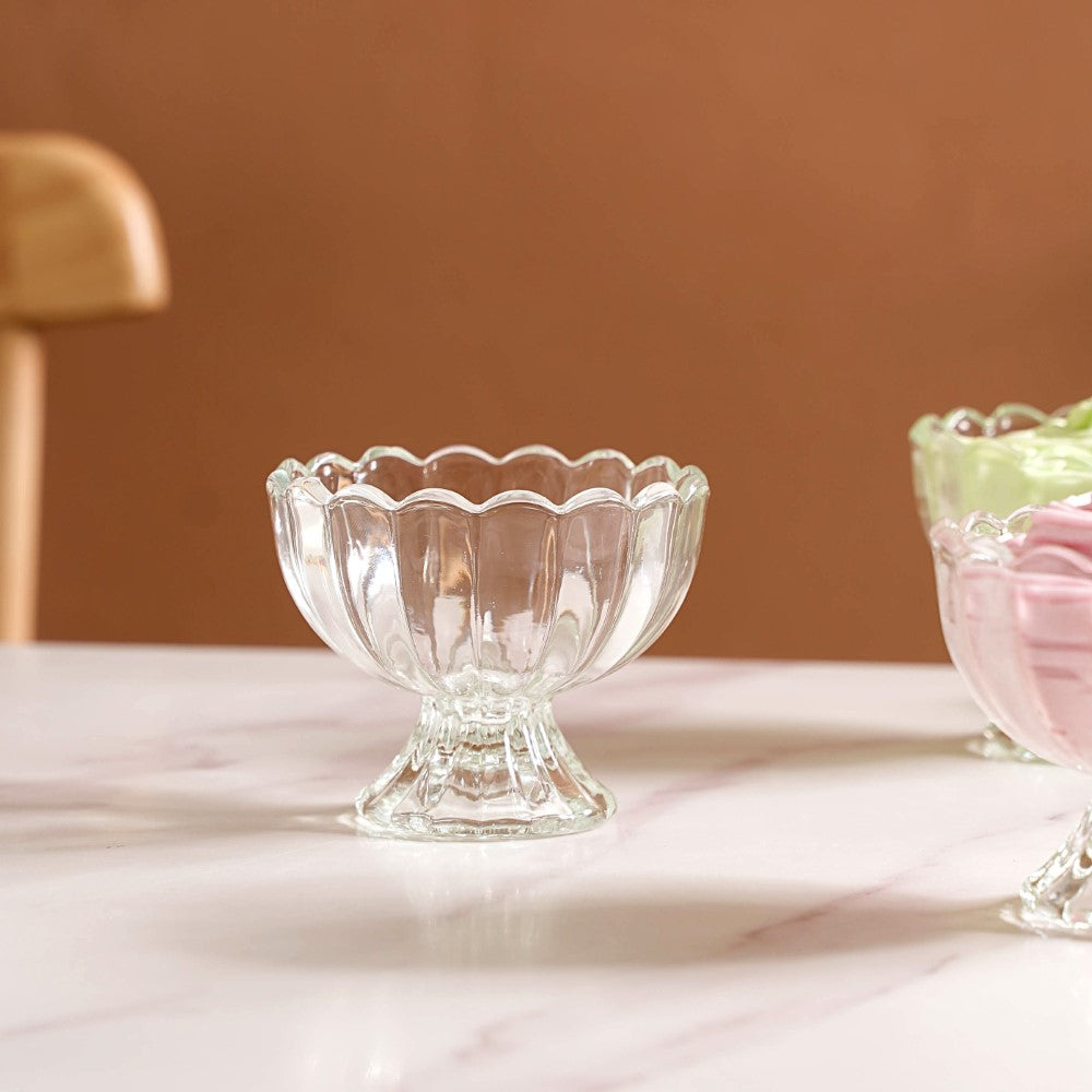 Glass Ice Cream Dessert Bowl Set Of 6 120ml Nestasia