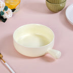 Pastel Yellow Bowl With Handle For Baking And Serving 700ml Nestasia