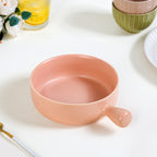 Peach Ceramic Bowl With Handle 700ml Nestasia