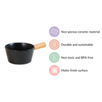 Ceramic Bowl With Handle Black 450 ml Nestasia