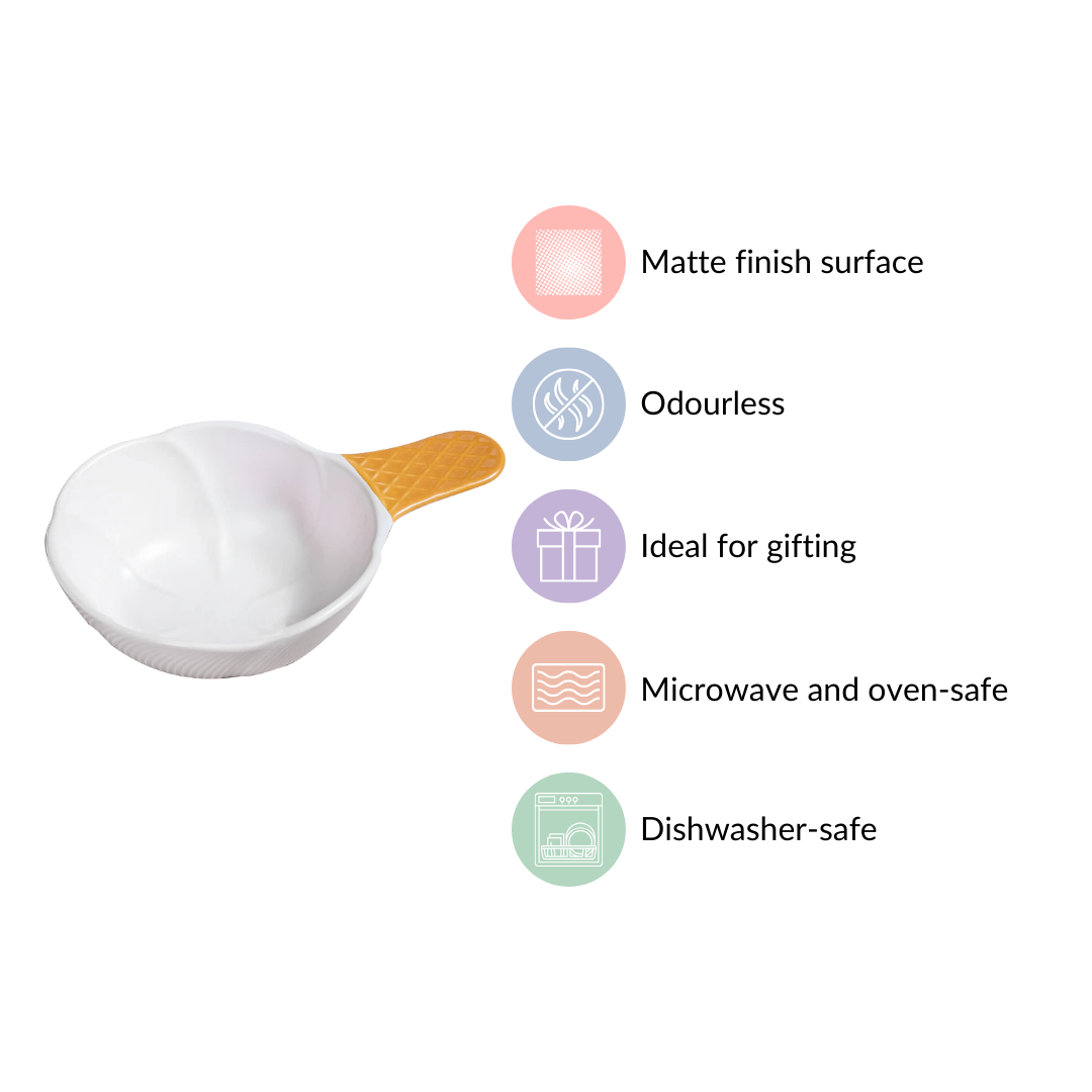 Ice Cream Bowl With Handle Vanilla 400 ml Nestasia