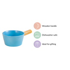 Ceramic Bowl With Wooden Handle Blue 450 ml Nestasia
